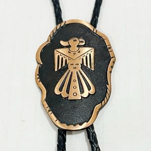 Vintage Bell Trading Solid Copper Thunderbird Bolo Tie
